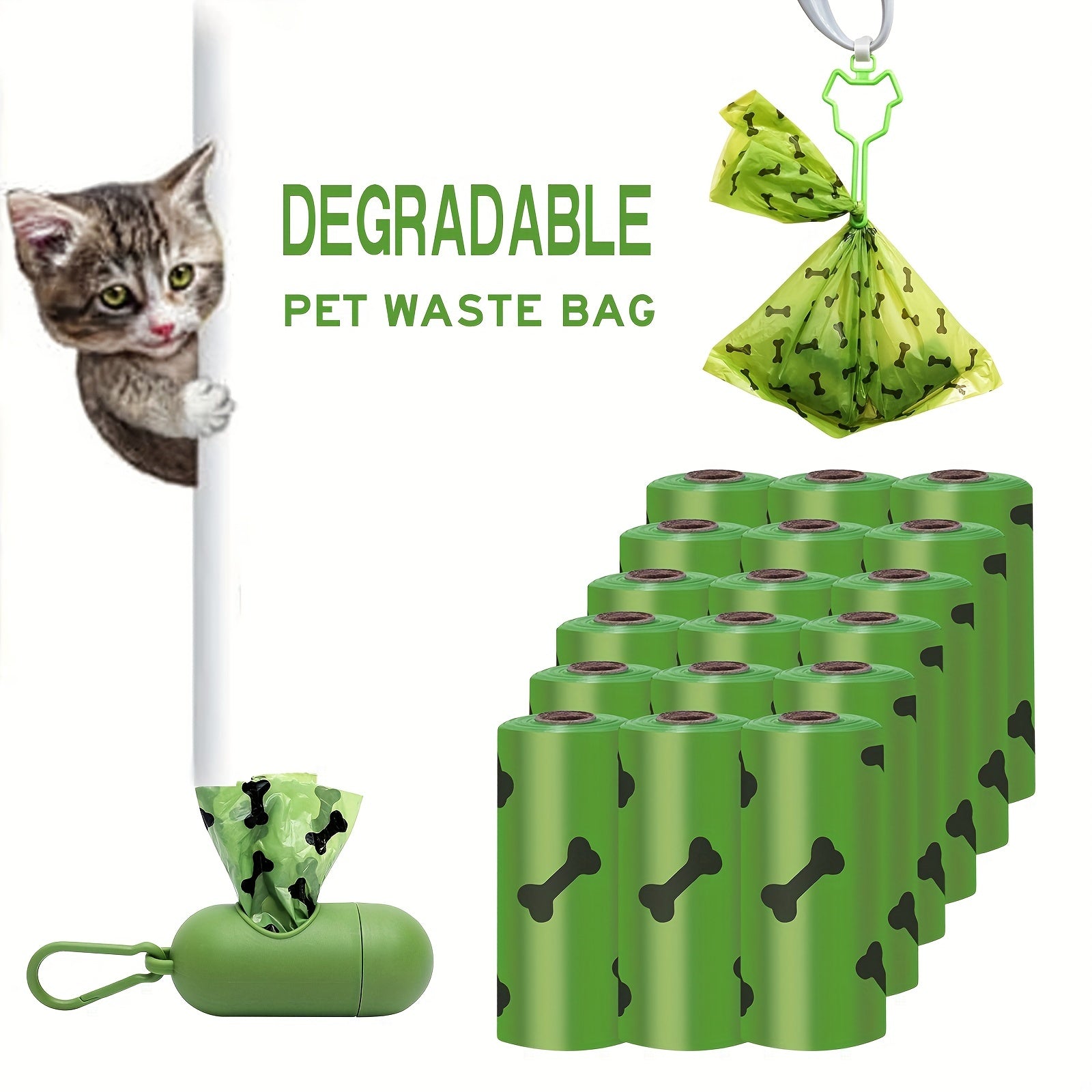 Biodegradable Dog Waste Bags with Dispenser