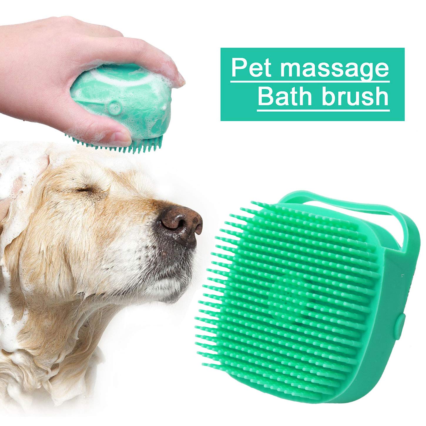 Pet Shampoo Massager Brush with Silicone Bristles
